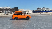 Опасный дрифт на замерзшем Каспии сняли на видео в Актау