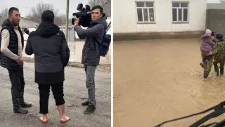 Түркістан облысындағы су тасқыны: жалаңаяқ сұхбат алған журналист оқиға туралы айтып берді