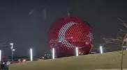 Шар Expo в Астане окрасился в цвета флага Турции