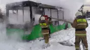 Автобус сгорел в Алматы