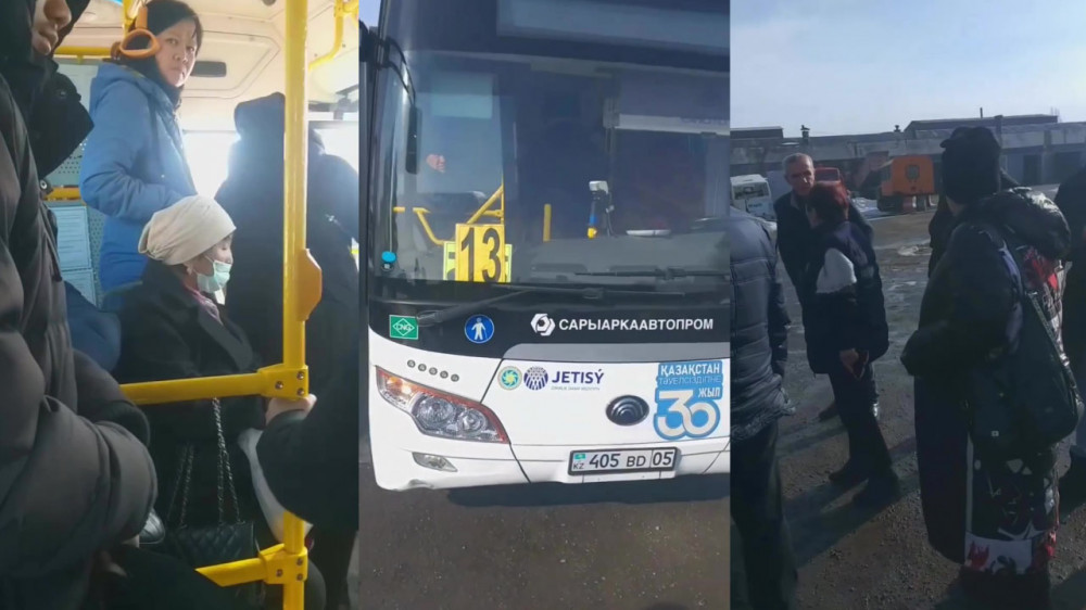 Разозленный водитель автобуса в Талдыкоргане увез пассажиров в автопарк