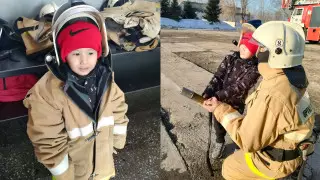 Пожарные Усть-Каменогорска исполнили мечту пятилетнего мальчика