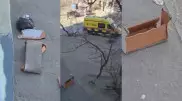 Сбросивший мебель на прохожего в Актау до сих пор не установлен