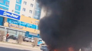 Машина сгорела в центре Астаны