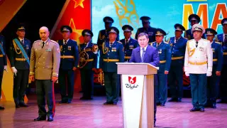 В Шымкенте состоялось торжественное собрание в честь Дня защитника Отечества