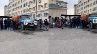 Водовозы запустили в Актау из-за аварии