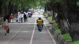 Мопедисты выстраиваются шеренгой на Арбате - алматинка пожаловалась Досаеву