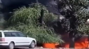 Внедорожник взорвался на кыргызско-казахстанской границе