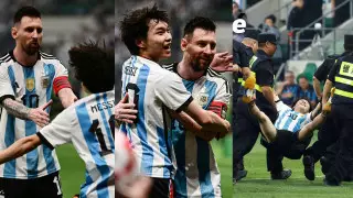 Фанат Месси выбежал на поле и устроил "шоу"