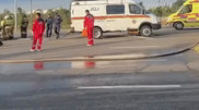 Авто на скорости влетело в столб LRT в центре Астаны. Водитель погиб на месте