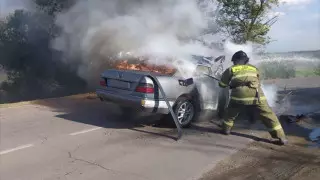 Водитель сгорел заживо в автомобиле в Караганде