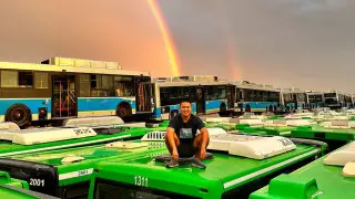 "Кладбище" из сотен городских автобусов показал на видео алматинец