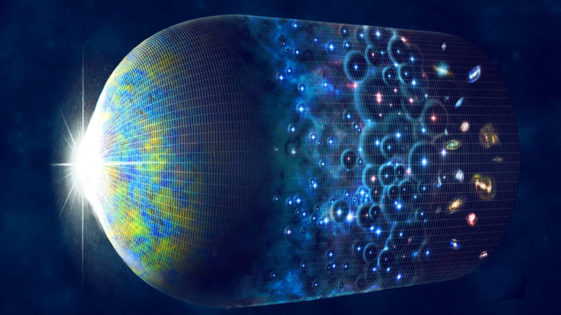 Согласно доминирующей на сегодня теории, возраст Вселенной от Большого взрыва до настоящего времени составляет около 13,8 миллиарда лет. © Harvard-Smithsonian Center for Astrophysics