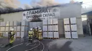 Склад ламината сгорел на рынке в Шымкенте
