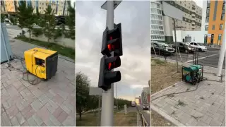 "Шум ужасный". Работающие на генераторах светофоры объяснили в акимате Астаны