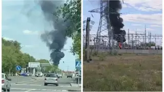 Столб густого черного дыма встревожил жителей Караганды