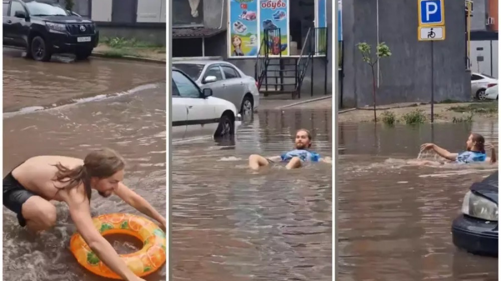 Купавшийся во время потопа алматинец объяснил свой поступок: 2023-08-10 16:01:57 - прочитайте