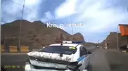 Нелепое ДТП с патрулькой на трассе Алматы-Конаев попало на видео