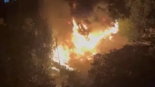 Сильный пожар сняли на видео в Алматы