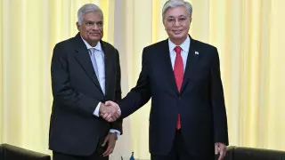 Президент Казахстана провел встречу с президентом Шри-Ланки