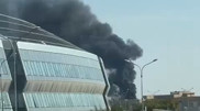 Строящееся здание загорелось на проспекте Мангилик Ел в Астане