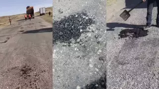 "Технологией" ремонта трассы возмутились жители Алматинской области