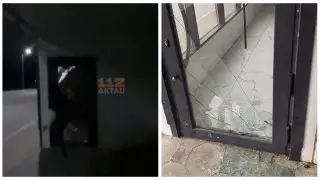 Подросток снял на видео погром автобусной остановки в Мангистауской области