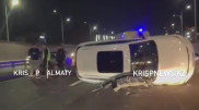 ДТП с перевертышем в Алматы: пострадали 2 человека