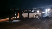 Полицейский погиб в лобовом столкновении на трассе в Абае: видео