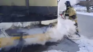 Автобус с пассажирами на ходу загорелся в Семее