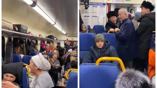 Пассажиры поезда Астана - Кокшетау сами себе подняли настроение