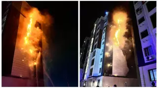 Девятиэтажка вспыхнула после запуска фейерверков в новогоднюю ночь в Атырау