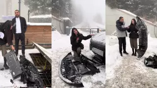 Турист из Дубая на электрокаре попал в ДТП по дороге на Шымбулак