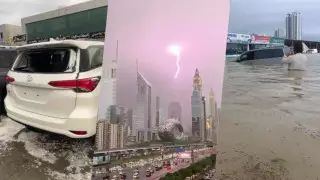 Кошмар автовладельцев: сильный град повредил сотни новых машин в Абу-Даби