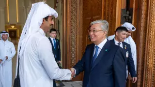 "Мы довольны визитом". Эмир Катара опубликовал фото с Токаевым