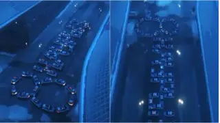 Полицейские сложили слово из автомобилей в Астане