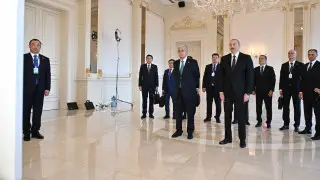 Президенты Казахстана и Азербайджана приняли участие в торжественной церемонии