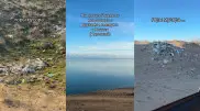 "Сделали свалку": горы мусора на пляже в Конаеве сняла казахстанка