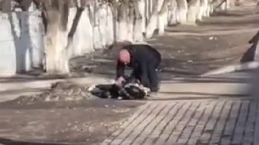 Мужчина жестоко избил женщину посреди улицы в Карагандинской области