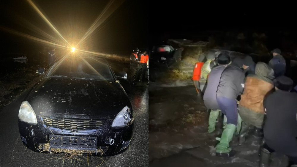 Пассажиров тонувшего авто спасли в СКО