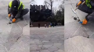 Снимают плитняк? Ремонт в парке 28 гвардейцев-панфиловцев встревожил алматинцев