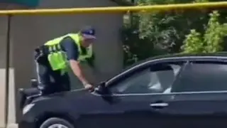 Водитель "прокатил" на капоте полицейского в Шымкенте