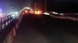 Автомобильный мост провалился в Шымкенте