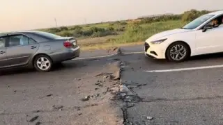 "Бетонка" вздулась из-за аномальной жары в Туркестанской области