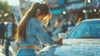 "Привет, папа!" Казахстанка оставила послание бывшему возлюбленному на капоте авто