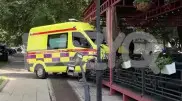 Скорая помощь врезалась в летник ресторана в Алматы
