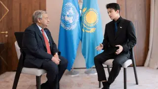 Димаш Кудайберген встретился с генеральным секретарем ООН