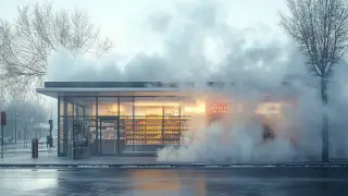 Покупателей эвакуировали из загоревшегося магазина в Уральске