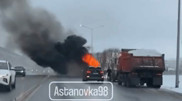 Автобус загорелся в Астане