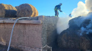 Тонны сена сгорели в селе на востоке Казахстана